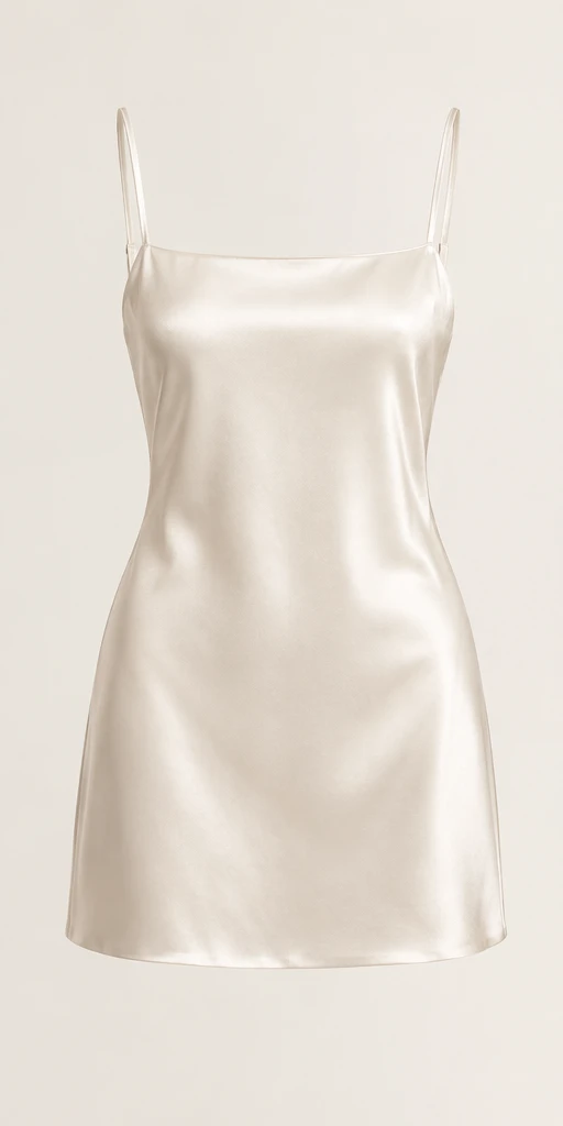 Aube Mini Slip Dress in Ivory — front view