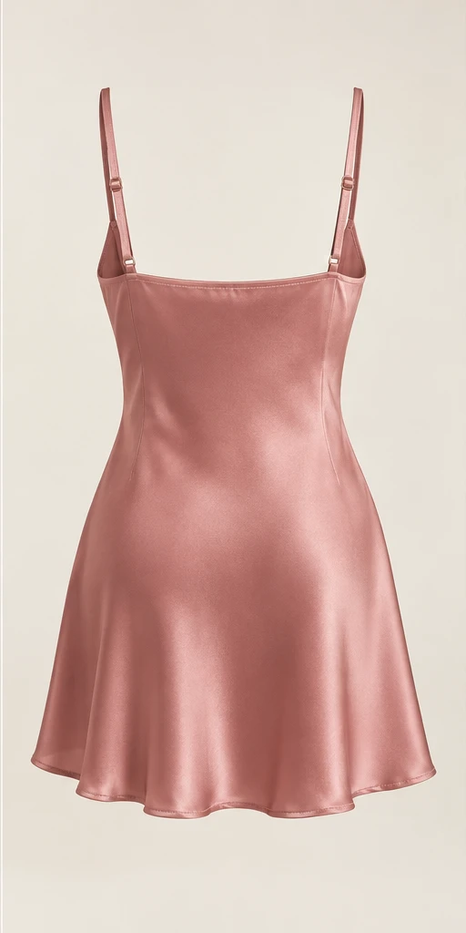 Ninon V-Neck Mini Dress in Dusty Rose — back view
