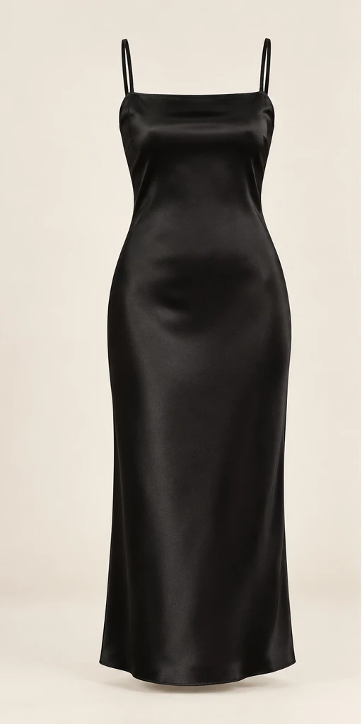 Romy Square-Neck Midi Dress in Black — front view