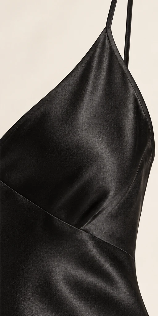 Colette Bias-Cut Maxi Dress in Black — detail view