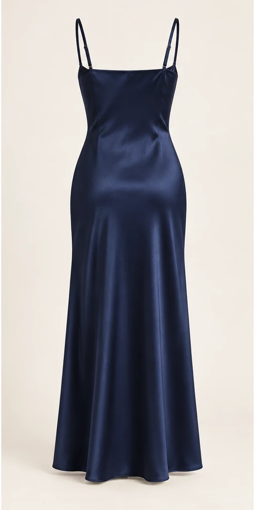 Odette Side-Slit Maxi Dress in Midnight Navy — back view