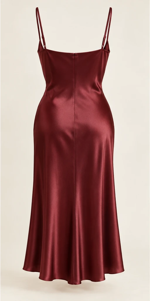Delphine Draped Midi Dress in Burgundy — back view