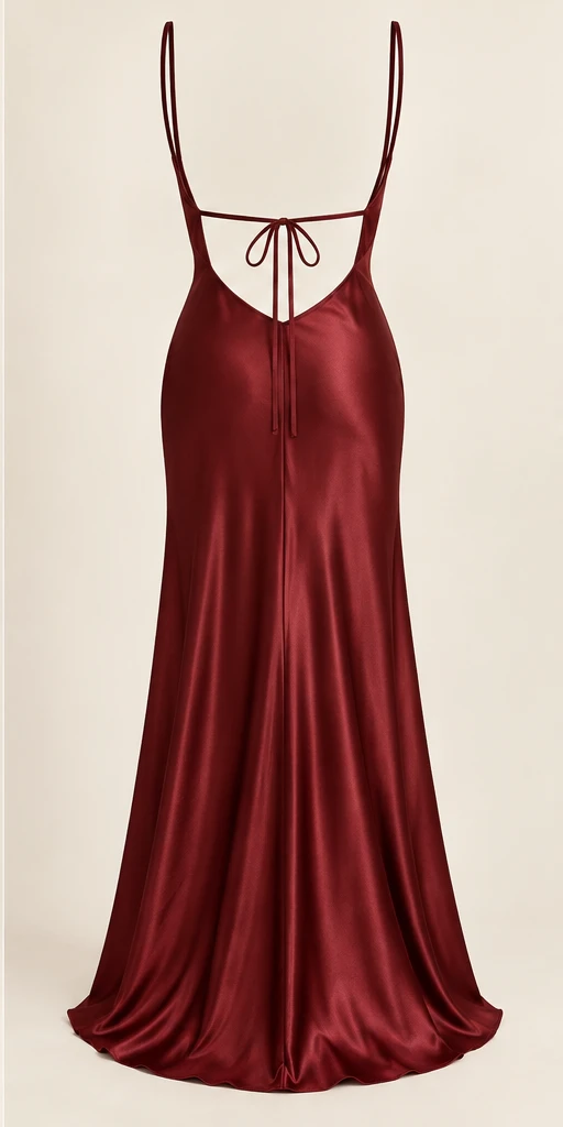Séraphine Tie-Back Maxi Dress in Garnet — back view